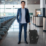 Dejuno 22-Inch Duffel Bag with Telescopic Handle In-Line Skate Wheels and Adjustable Shoulder Strap