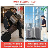 48 * 22IN Hotel Luggage Cart with Wheels,1200 lbs Load Capacity Heavy Duty Rolling Luggage Cart,Commercial Bellman Cart with Anti-Friction Felt Pad & Rubber Bumper for Hotels,Resorts, Condos