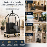 Hotel Luggage Cart, Heavy Duty Bellman Cart with 1600 lbs Capacity