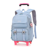 ZHANAO Rolling Backpack Luggage BookBag with Wheels Trolley Bag Wheeled Travel Backpack for Girls & Boys Trolley Bag