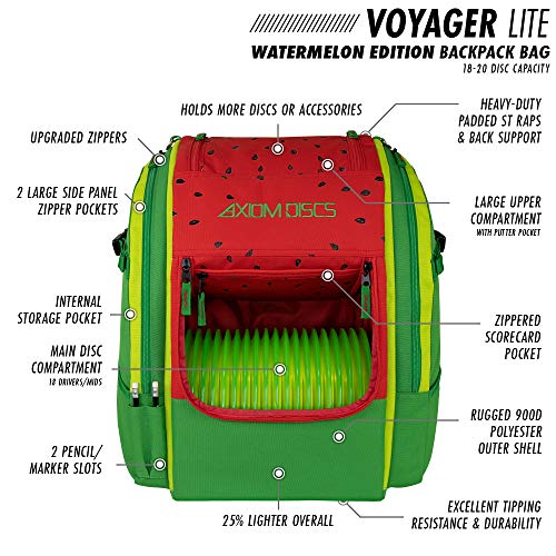 Axiom Discs Voyager Lite Backpack Disc Golf Bag (Watermelon Edition)