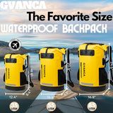GVANCA Waterproof Dry Bag Backpack for Kayaking, Roll Top Kayak Dry Backpack, Floating Outdoor Dry Sack Boating Sailing Canoeing Rafting Fishing Camping 35L Yellow