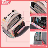 NEW TILAMI 16 Inch Rolling Backpack with Lunch Bag for Kids Adjustable Handle Carry-on Suitcase Wheels for Girls Boys School Travel Camping, Starry Rainbow