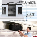 SWICKY Carry-on Travel Backpack for Men, Airline Approved Convertible Duffle Backpack with Shoe Compartment & USB Charging Port, Water Resistant 17.3 Inch Laptop Backpack for Travel Gym Camping