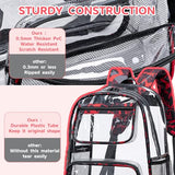Bluboon Clear Backpack Heavy Duty Kids Boys Clear Bookbag See Through Backpacks with Pencil Case for College Work (Transparent Red)