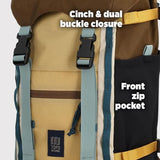 Topo Designs Rover Trail Pack 22L, Molded Back Panel, Waist Belt, Water Bottle Pockets (Bone White/Beetle)