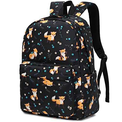 Kouxunt Fox School Backpack for Girls Womens, School Bags Collge Bookbags Laptop Backpacks for Kids Teens Adults