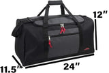 55 Liter, 24 Inch Lightweight Canvas Duffle Bags for Men & Women For Traveling, the Gym, and as Sports Equipment Bag/Organizer (Black 3)