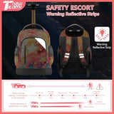 NEW TILAMI 16 Inch Rolling Backpack with Lunch Bag for Kids Adjustable Handle Carry-on Suitcase Wheels for Girls Boys School Travel Camping, Starry Rainbow