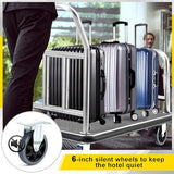 Gilprop Hotel Luggage Cart Bellman's Cart Rectangular Steel Deluxe Platform Truck Holds 850lbs of Luggage (Grey)