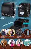 Baobab's wish Ransel Randoseru Backpack Semi-automatic satchel Japanese school bag for girls and boys PU leather bab-rng28 (Blue)