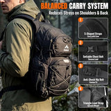 Pankay 25L Hydration Backpack Hiking, Hiking Backpack with Water Bladder, Detachable Phone Pouch & Helmet Holder, Lightweight Water Backpack for Men Women Hiking Biking Running Camping Travel