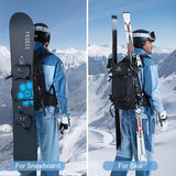 Semsty Ski and Snowboard Hydration Backpack, with 2L Water Reservoir and Insulated Harness, 30L Hydration Pack for Skiing, Hiking