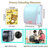 Star-Wind Randoseru Ransel backpack Semi-automatic Lock Japanese school bags for primary school students Leather backpacks for kids boys and girls (Light blue)
