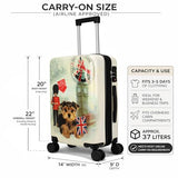 World Traveler Chariot London Pup Dog Lover 20-Inch Carry-On Hardside Expandable Spinner Luggage with TSA Lock