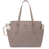 LOVEVOOK Laptop Tote Bag for Women With Large Cup Holder, Leather Work Tote Bag for Women,15.6 Inch Professional Computer Briefcase Business Teacher Commuter Shoulder Bag,Office Travel Gift