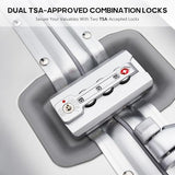 YYW All aluminum-magnesium Carry-On Luggage 20 Inch,Airline Approved Lightweight Suitcase with TSA Lock and Silent Wheels,Suitable for business travel (Silver, 20in)