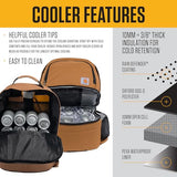Carhartt Insulated 24 Can Two Compartment Cooler Backpack, Fully-Insulated Base, Durable Water-Resistant for Camping, Beach & Travel, Carhartt Brown