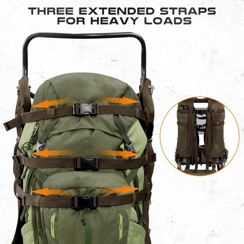 TR Aluminum External Frame Backpack, Adjustable Hiking Hunting Pack, Camo