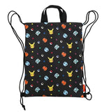 Pikachu Drawstring Backpack Gym Sackpack Travel Bag Multi Purpose Bag (Black)