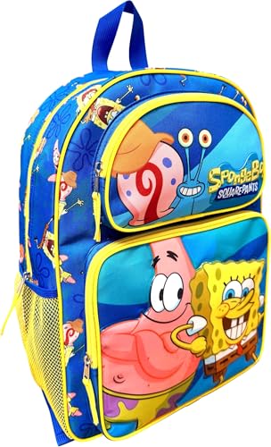 Fast Forward Kid's Licensed 16" SpongeBob Cargo Backpack - Large School Backpack with Multiple Pockets