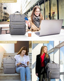 LOVEVOOK Laptop Backpack for Women, 15.6 Inch Travel Backpack with Laptop Compartment, Water Resistant Work Backpack for Teacher Nurse Doctor, Anti-theft Computer Bag with Charger, Grey