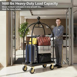 Hotel Luggage Cart, Heavy Duty Bellman Cart with 1600 lbs Capacity
