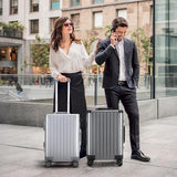 YYW All aluminum-magnesium Carry-On Luggage 20 Inch,Airline Approved Lightweight Suitcase with TSA Lock and Silent Wheels,Suitable for business travel (Silver, 20in)