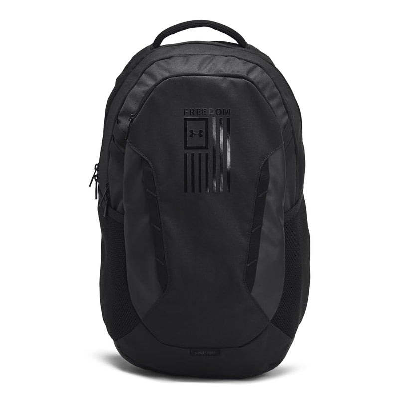 Under Armour Unisex Hustle 6.0 Freedom Backpack, (001) Black/Black/Black, One Size Fits Most