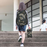 Jucciaco Magical Fox Stars Moons Boho Backpack with Lunch Bag, School Backpack for Teens Boys Girls Kids Travel Backpacks Set