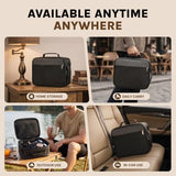 HOMEAL Smell Proof Bag with Lock, 11x8.5x5.2 Inch Large Odorless Storage Case with 6 Dividers, Containers and Rolling Tray Included, Travel Stash Kit for Men - Black