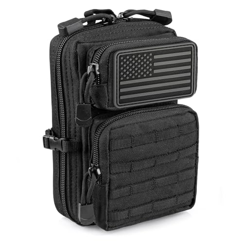 LIVANS Tactical Molle Utility Pouch, EDC Tool/Tactical Phone, Mini Waist Pouches Medical IFAK Pack Design of 3-Day Assault Backpack