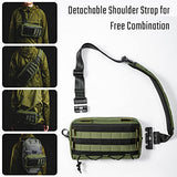 TACTICAL_GEEK Cache L3 EDC Sling Bag Chest, Lightweight Shoulder Daypack, 500D Nylon, Travel Hiking Concealed Carry,Crossbody Bag, Tactical Backpack, Hiking Ambidextrous Strap Green