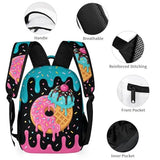 JXMZBUIRI Donut Print Backpack for Boys Girls Kids School Bookbag Drip Design Schoolbag for Sport Travel BackPack