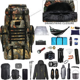 W WINTMING Hiking Backpack for Men 70L/100L Camping Backpack Military Rucksack Molle 3 Days Assault Pack for Climbing