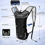 2 Pack Hydration Backpack Pack with 2L Hydration Bladder, TNYSPORT Lightweight Breathable Water Backpack with 3 Layer Pockets, Reinforced Shoulder Straps for Hiking Running Cycling