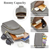 S-ZONE Leather Sling Bag for Women Men RFID Blocking Small Crossbody Sling Backpack Purses Chest Bags Travel Cycling Hiking