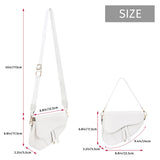 HDE Womens Saddle Shaped Convertible Shoulder Bag Trendy PU Leather Clutch Satchel Crossbody Purse Small Crocodile Handbag - White Crocodile