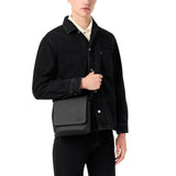 Lacoste Men's Classic Flap Crossbody Bag, Black Flap, One Size