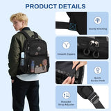 QIXIHU Mesh Backpack for Girls Boys Kids, Heavy Duty Mesh Bookbag, Net Backpack See Through for School,Beach,Swimming,Work,Travel (Black)