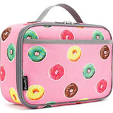 FlowFly Kids Lunch box Insulated Soft Bag Mini Cooler Back to School Thermal Meal Tote Kit for Girls, Boys, Doughnut