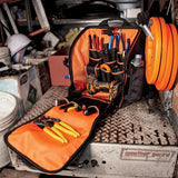 Klein Tools 55482 Tool Bag Backpack, Heavy Duty Tradesman Pro Tool Organizer with 21 Pockets and Large Interior, Water Resistant