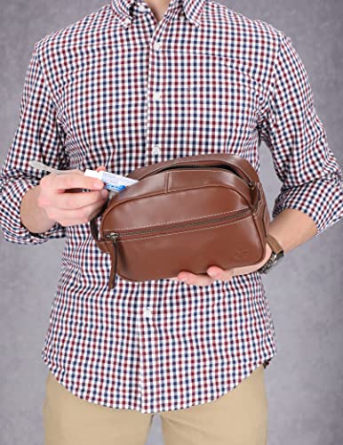 Timberland mens Nevada Leather Travel Kit Packing Organizers, Cognac, One Size US