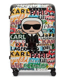 KARL LAGERFELD Paris Women's Logo Explosion Upright Hardside Suitcase, Multi, Large