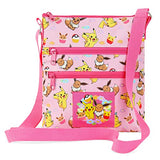 Pokemon Cross Body Bag for Girls Pikachu Eevee Pink Shoulder Bag Kids Girls Accessories Adjustable Strap Bags for Girls Official Merchandise Pokemon Gifts