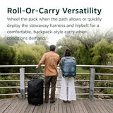 Osprey Farpoint Fairview 36L Wheeled Travel Pack - Carry On Luggage with Wheels - Rolling Backpack Travel Bag, Cascade/Torrent Blue