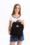 LuckyZ Small Cloth Backpacks Womens Casual Style Lightweight Canvas Backpack Book Bag Travel Daypack Handbag Purse, Black