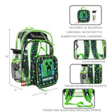 BIOWORLD Unisex Minecraft Creeper 5- Piece Backpack set (Little Kid/Big Kid), Green, One size