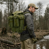 AUMENTAR 50L Military Alice Pack Army Survival Combat ALICE Rucksack Backpack for Men & Women for Camping, Hiking, Emergency Army Green