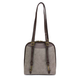CHALA Convertible Backpack Purse - Women Convertible Shoulder Purse with Adjustable Strap - Daisy - Gray